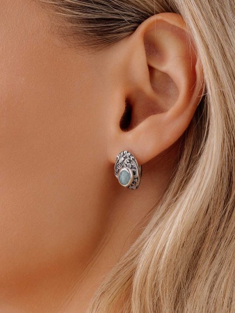 Купить оптом серьги из серебра с амазонитами 2310371369 от Krasnoe