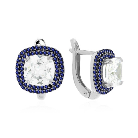 Купить оптом серьги из серебра с фианитами и ситаллами 2348201562л-82 от Krasnoe