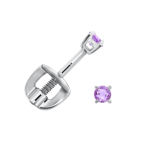 Купить оптом пусеты из серебра с аметистами П340060020 от Krasnoe