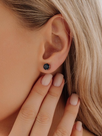 Купить оптом пусеты из серебра с топазами П340073165-76 от Krasnoe