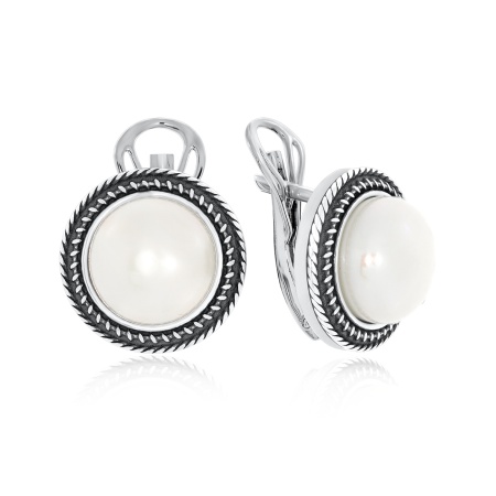 Купить оптом серьги из серебра с жемчугами 2310051400 от Krasnoe