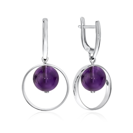 Купить оптом серьги из серебра с аметистами 2340061026-1 от Krasnoe