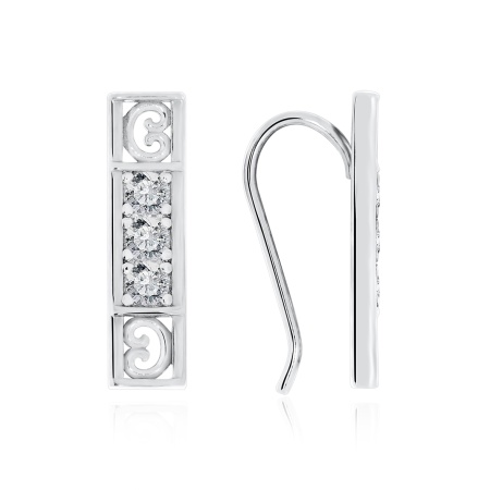 Купить оптом серьги из серебра с фианитами 2340201363 от Krasnoe