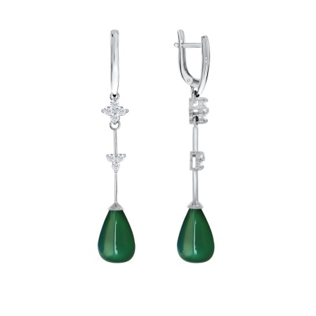 Купить оптом серьги из серебра с агатами и фианитами 2340390737-60 от Krasnoe