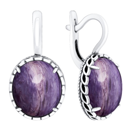 Купить оптом серьги из серебра с чароитами 2310465770 от Krasnoe