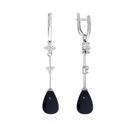 Купить оптом серьги из серебра с агатами и фианитами 2340390737-20 от Krasnoe