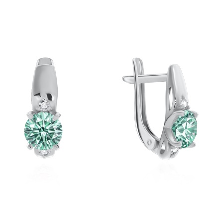 Купить оптом серьги из серебра с муассанитами и фианитами 2340970259-78 от Krasnoe