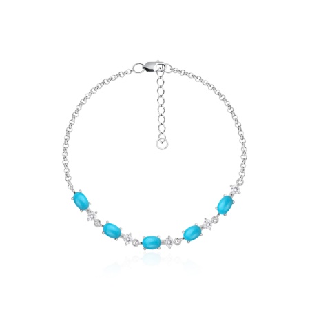 Купить оптом браслет из серебра с бирюзой и фианитами 4340316610-4-17 от Krasnoe