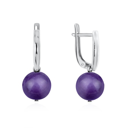 Купить оптом серьги из серебра с чароитами 2340460307-3 от Krasnoe