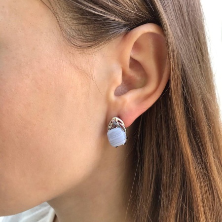 Купить оптом серьги из серебра с агатами и фианитами 2340390984-84 от Krasnoe