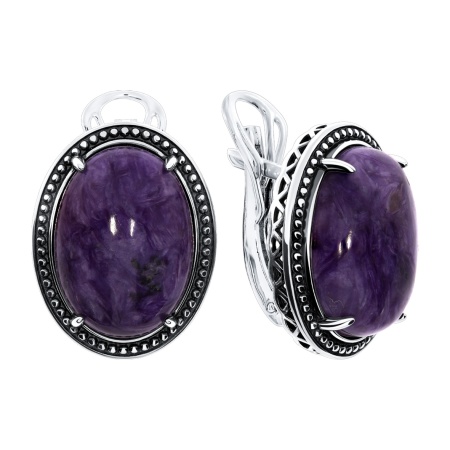 Купить оптом серьги из серебра с чароитами 2310465706 от Krasnoe