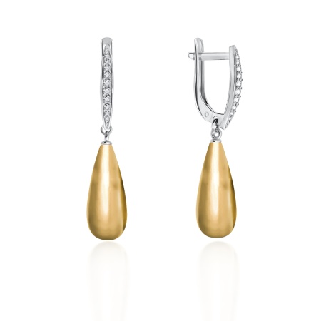 Купить оптом серьги из серебра с жемчугами и фианитами 2340240336л-52 от Krasnoe