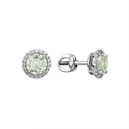 Купить оптом пусеты из серебра с фианитами 2340201972л-68 от Krasnoe