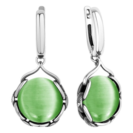 Купить оптом серьги из серебра с кошачий глазами 2310265735-61 от Krasnoe