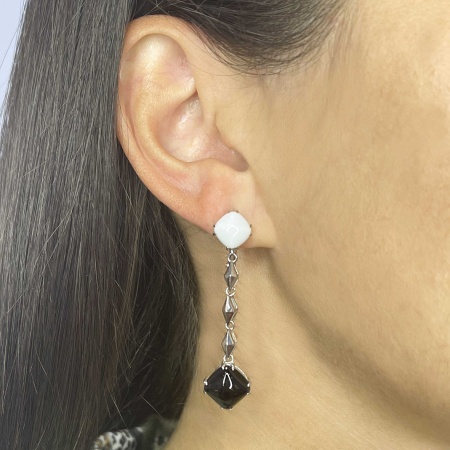 Купить оптом серьги из серебра с агатами 2340391201-11 от Krasnoe