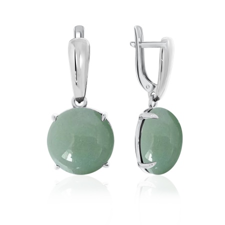 Купить оптом серьги из серебра с авантюринами 2340360660-1 от Krasnoe