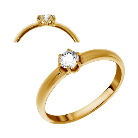 Купить оптом кольцо из серебра с фианитами 1320201021 от Krasnoe