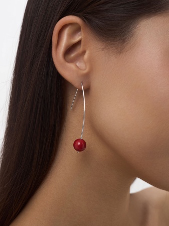 Купить оптом серьги из серебра с кораллами 2340281063 от Krasnoe