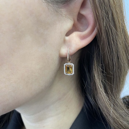 Купить оптом серьги из серебра с цитринами и фианитами 2320111959л от Krasnoe