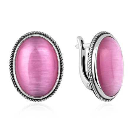 Купить оптом серьги из серебра с кошачий глазами 2310266357-30 от Krasnoe