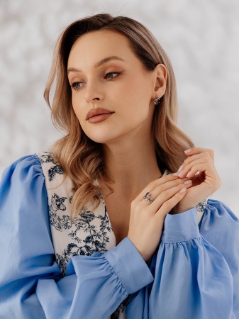 Купить оптом серьги из серебра с гранатами 2317152128 от Krasnoe