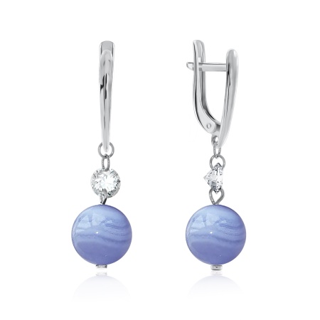 Купить оптом серьги из серебра с агатами и фианитами 2340390625-84 от Krasnoe