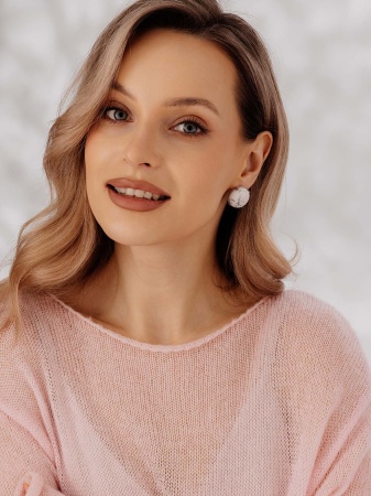 Купить оптом серьги из серебра с кахолонгами 2340К05894 от Krasnoe