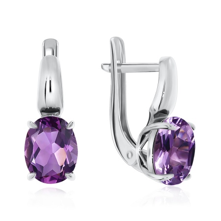 Купить оптом серьги из серебра с аметистами 2340060045 от Krasnoe