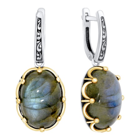 Купить оптом серьги из серебра с лабрадоритами 2317Л05798 от Krasnoe