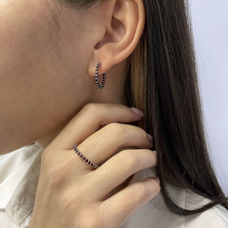 Купить оптом серьги из серебра с гранатами 2340151315 от Krasnoe