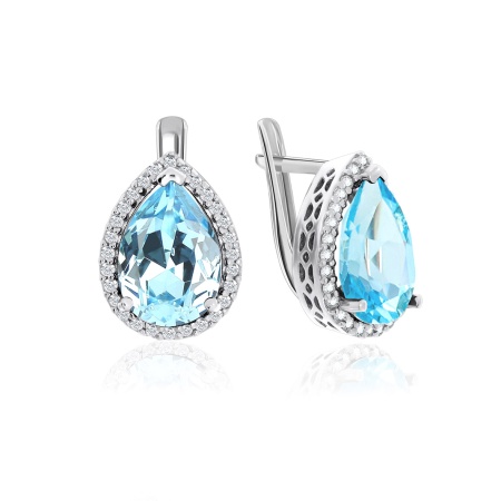 Купить оптом серьги из серебра с топазами и фианитами 2340070902л от Krasnoe