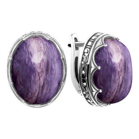 Купить оптом серьги из серебра с чароитами 2340465117 от Krasnoe