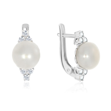 Купить оптом серьги из серебра с жемчугами 2340050802л-3 от Krasnoe