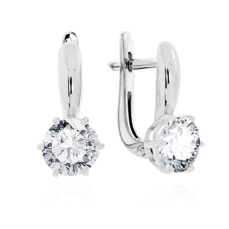 Купить оптом серьги из серебра с фианитами 2340201408 от Krasnoe