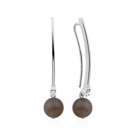 Купить оптом серьги из серебра с агатами и фианитами 2340395440-21 от Krasnoe