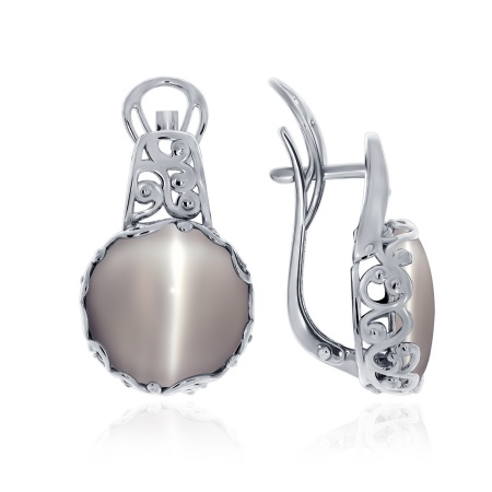 Купить оптом серьги из серебра с кошачий глазами 2340260934-21 от Krasnoe