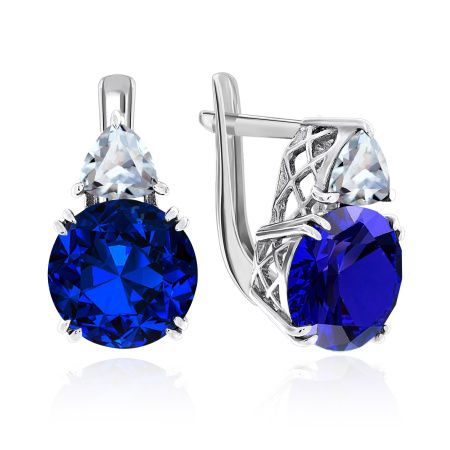 Купить оптом серьги из серебра с с шпинелями и фианитами 2340840226-80 от Krasnoe