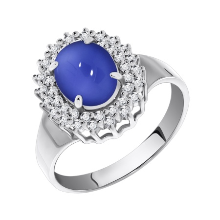 Купить оптом кольцо из серебра с халцедоном и фианитами 1340600145л-80 от Krasnoe