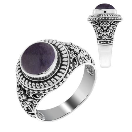 Купить оптом кольцо из серебра с чароитом 1310461526-1 от Krasnoe