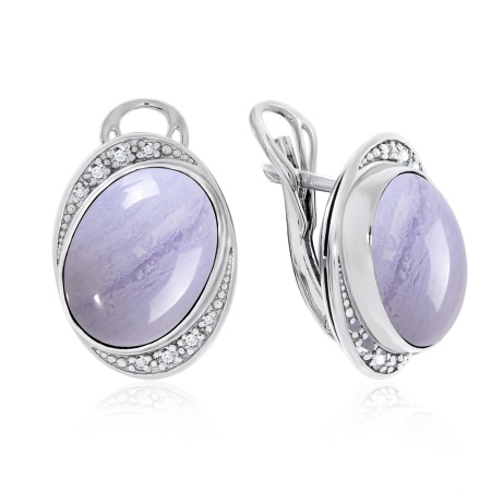 Купить оптом серьги из серебра с агатами и фианитами 2310390992-84 от Krasnoe