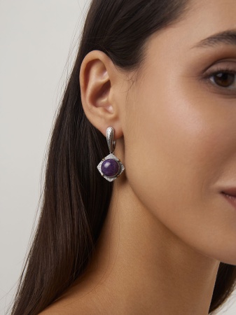 Купить оптом серьги из серебра с чароитами 2317462403 от Krasnoe