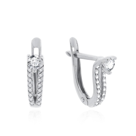 Купить оптом серьги из серебра с фианитами 2340200218 от Krasnoe