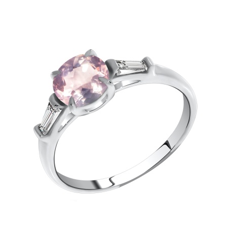 Купить оптом кольцо из серебра с кварцем и фианитами 1340100284-30 от Krasnoe