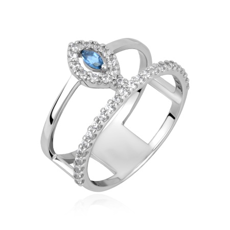 Купить оптом кольцо из серебра с ситаллом и фианитами 1340885529л-76 от Krasnoe