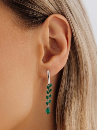 Купить оптом серьги из серебра с агатами 2340391808-60 от Krasnoe