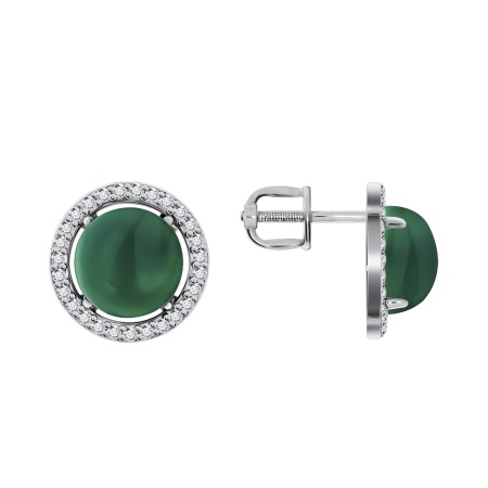 Купить оптом пусеты из серебра с агатами и фианитами 2340392055-60 от Krasnoe