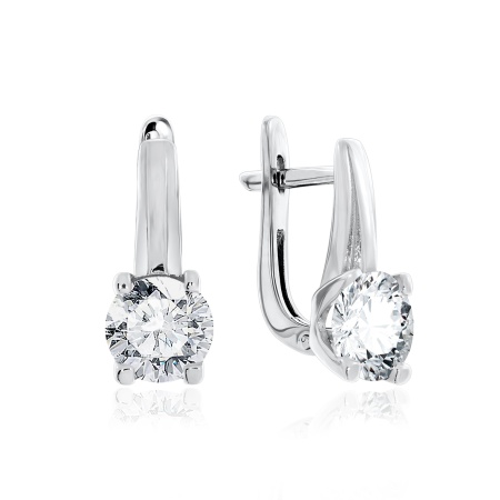 Купить оптом серьги из серебра с фианитами 2340200987 от Krasnoe