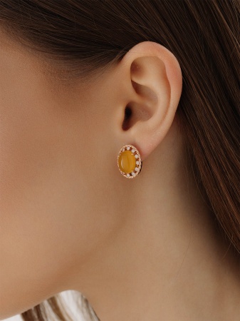 Купить оптом серьги из серебра с агатами и фианитами 2320390973л-50 от Krasnoe