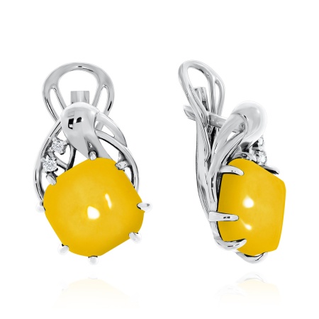 Купить оптом серьги из серебра с агатами и фианитами 2340390984-50 от Krasnoe