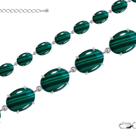 Купить оптом браслет из серебра с малахитами 4340382314-18 от Krasnoe